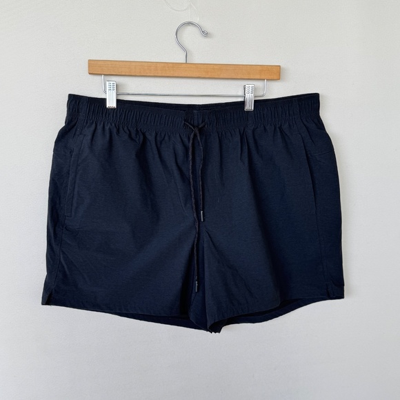 VRST Mens Athletic 5" Shorts Black XL Performance Flat Front Pull On Active Gym - Picture 1 of 11